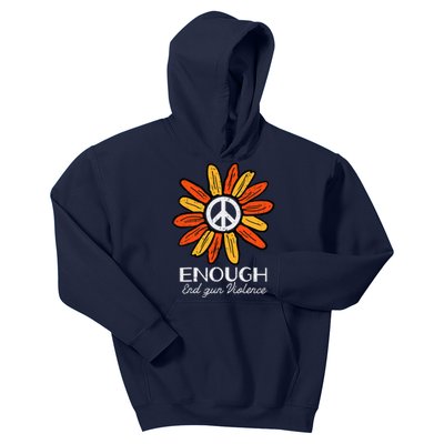 End Gun Violence Enough Awareness Orange Kids Hoodie