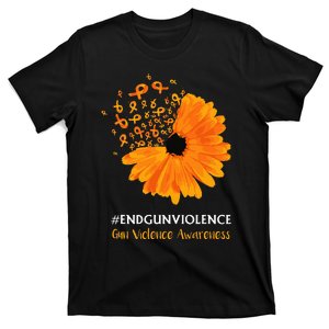 End Gun Violence Awareness Orange Ribbon Sunflower T-Shirt