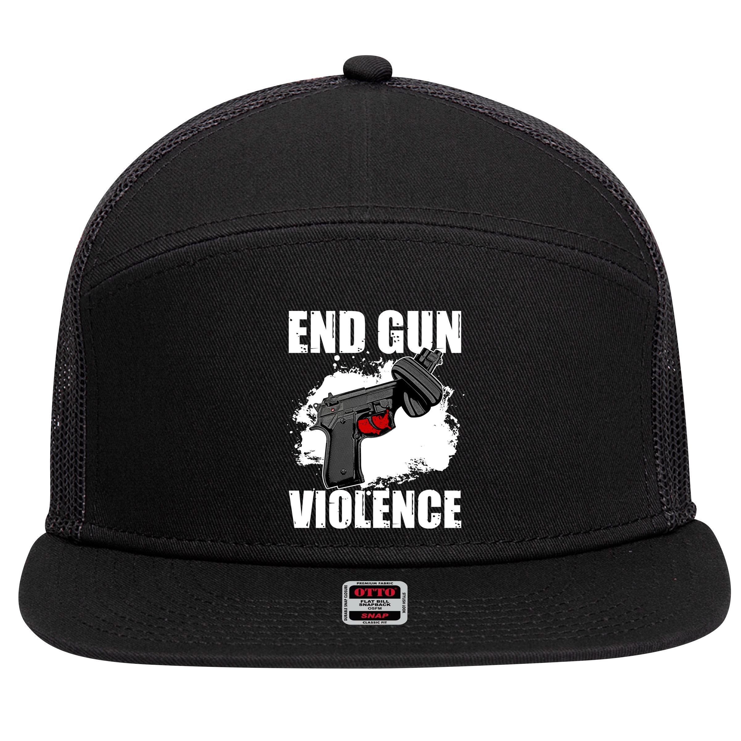 End Gun Violence 7 Panel Mesh Trucker Snapback Hat