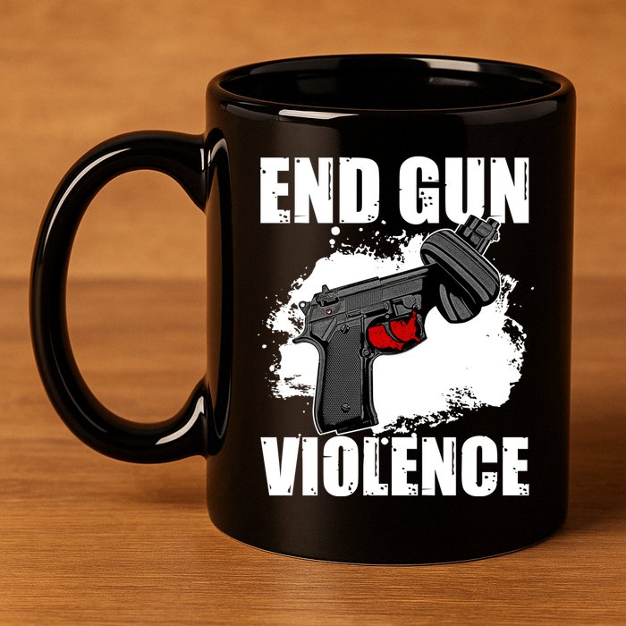 End Gun Violence 11oz C Handle Ceramic Mug