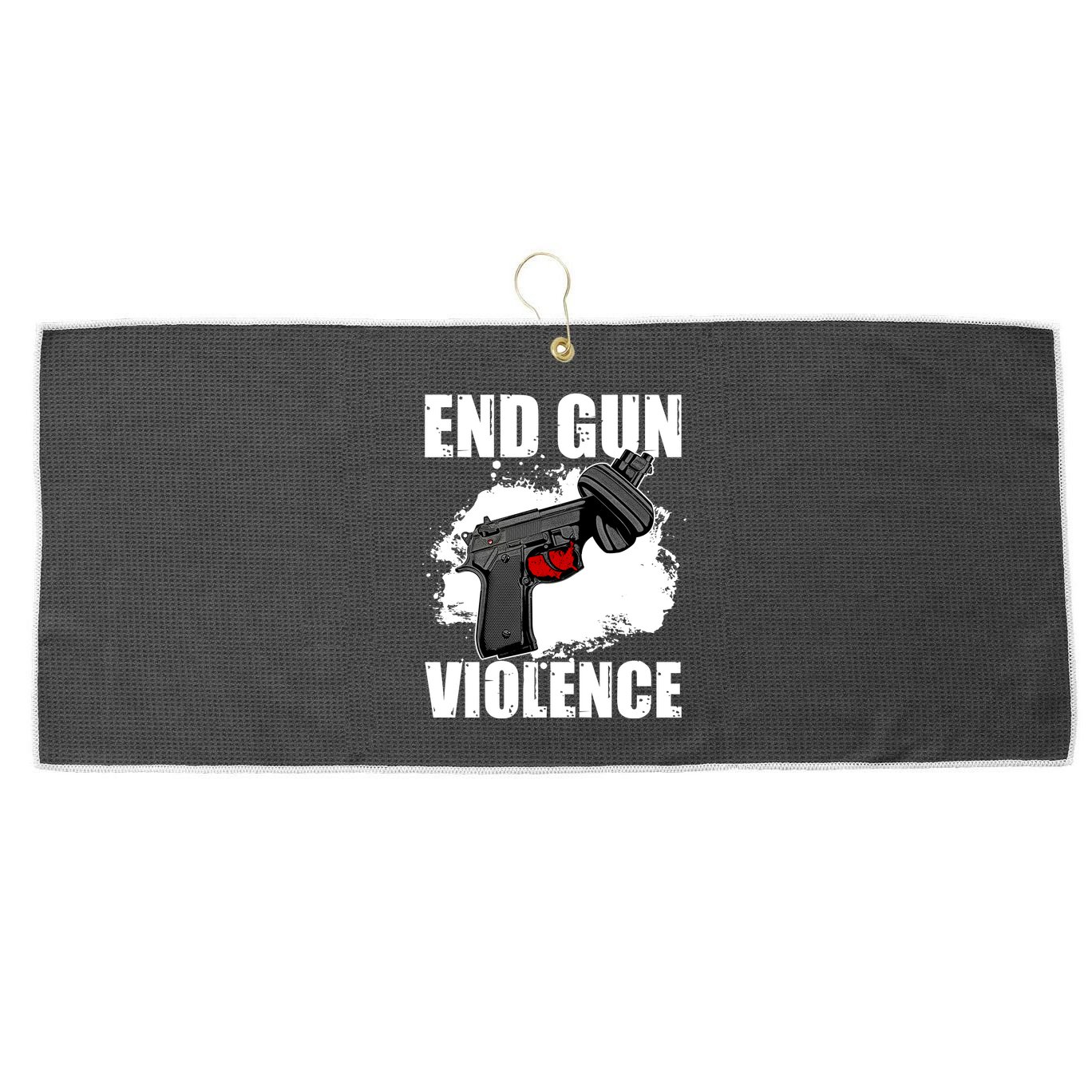 End Gun Violence Large Microfiber Waffle Golf Towel
