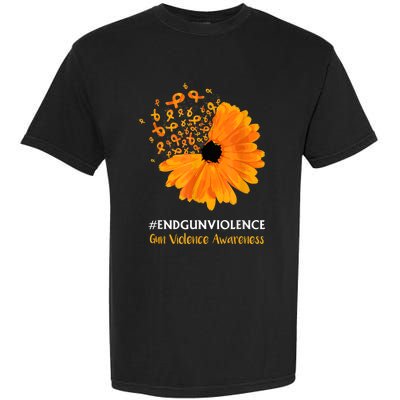 End Gun Violence Awareness Orange Ribbon SunFlower Garment-Dyed Heavyweight T-Shirt