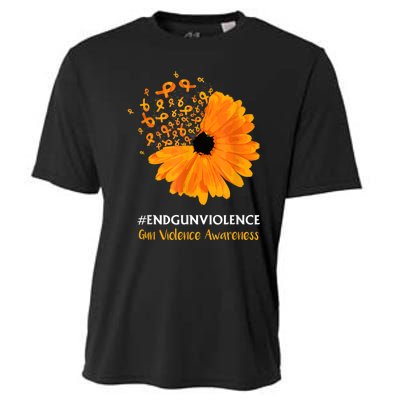 End Gun Violence Awareness Orange Ribbon SunFlower Cooling Performance Crew T-Shirt