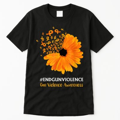 End Gun Violence Awareness Orange Ribbon SunFlower Tall T-Shirt