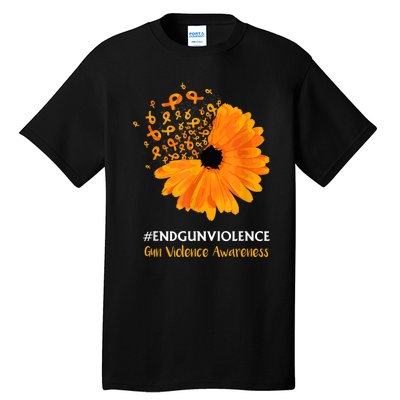 End Gun Violence Awareness Orange Ribbon SunFlower Tall T-Shirt