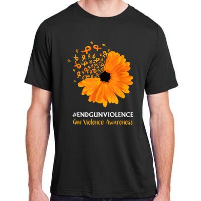 End Gun Violence Awareness Orange Ribbon SunFlower Adult ChromaSoft Performance T-Shirt