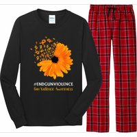 End Gun Violence Awareness Orange Ribbon SunFlower Long Sleeve Pajama Set