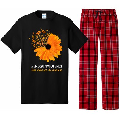 End Gun Violence Awareness Orange Ribbon SunFlower Pajama Set