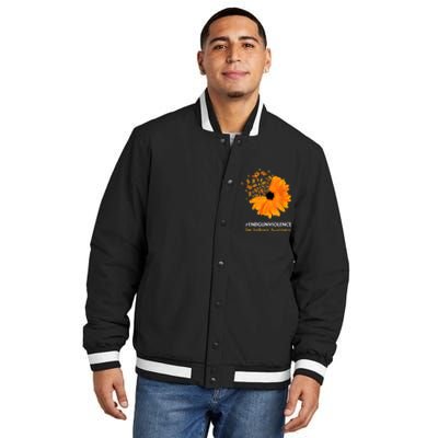 End Gun Violence Awareness Orange Ribbon SunFlower Insulated Varsity Jacket