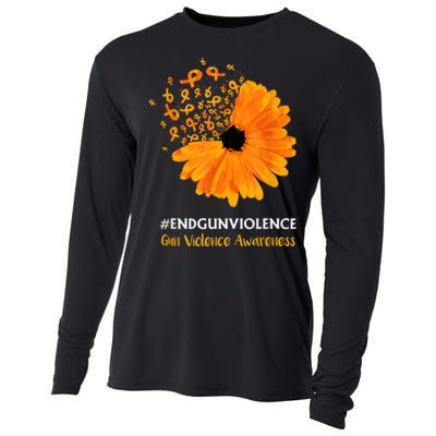 End Gun Violence Awareness Orange Ribbon SunFlower Cooling Performance Long Sleeve Crew