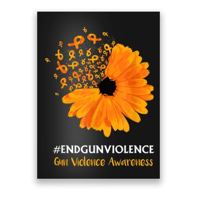 End Gun Violence Awareness Orange Ribbon SunFlower Poster