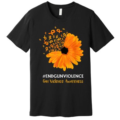 End Gun Violence Awareness Orange Ribbon SunFlower Premium T-Shirt