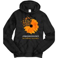 End Gun Violence Awareness Orange Ribbon SunFlower Tie Dye Hoodie