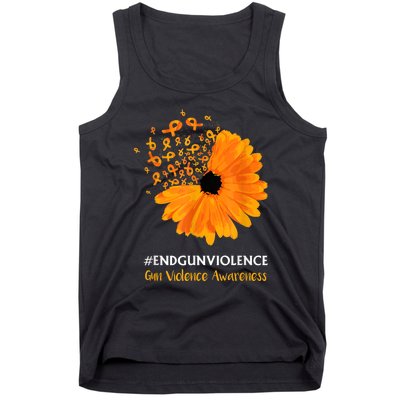 End Gun Violence Awareness Orange Ribbon SunFlower Tank Top