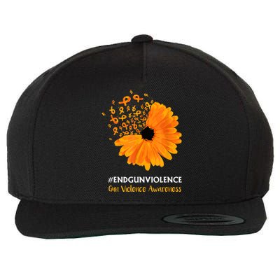 End Gun Violence Awareness Orange Ribbon SunFlower Wool Snapback Cap