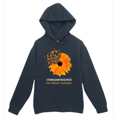 End Gun Violence Awareness Orange Ribbon SunFlower Urban Pullover Hoodie