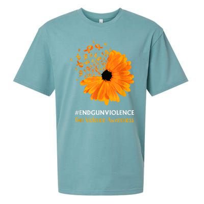 End Gun Violence Awareness Orange Ribbon SunFlower Sueded Cloud Jersey T-Shirt