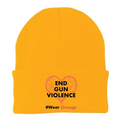 End Gun Violence #Wear Orange Knit Cap Winter Beanie