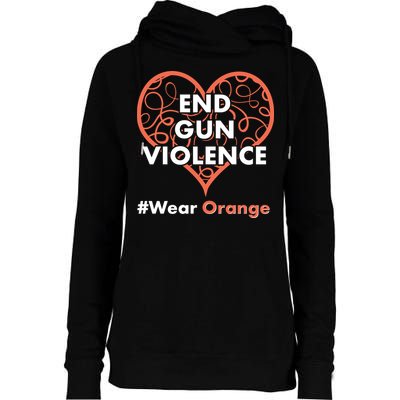 End Gun Violence #Wear Orange Womens Funnel Neck Pullover Hood