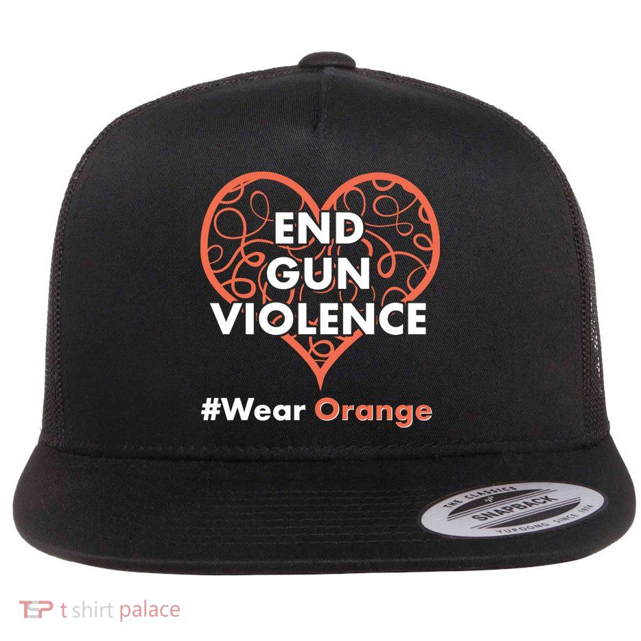 End Gun Violence #Wear Orange Flat Bill Trucker Hat