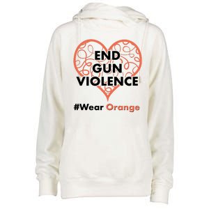 End Gun Violence #Wear Orange Womens Funnel Neck Pullover Hood