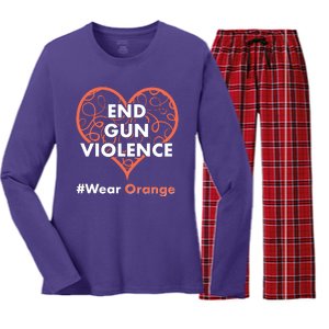 End Gun Violence #Wear Orange Women's Long Sleeve Flannel Pajama Set 