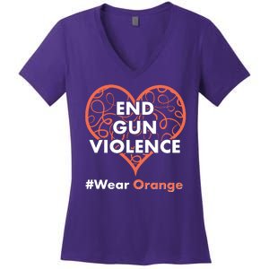 End Gun Violence #Wear Orange Women's V-Neck T-Shirt