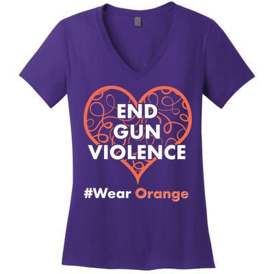 End Gun Violence #Wear Orange Women's V-Neck T-Shirt