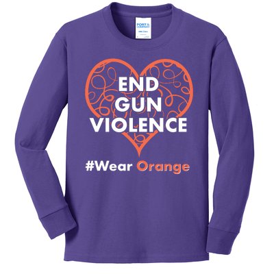 End Gun Violence #Wear Orange Kids Long Sleeve Shirt