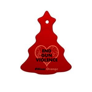 End Gun Violence #Wear Orange Ceramic Tree Ornament