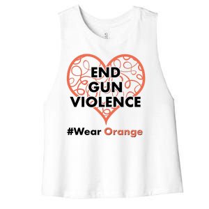 End Gun Violence #Wear Orange Women's Racerback Cropped Tank