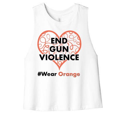 End Gun Violence #Wear Orange Women's Racerback Cropped Tank