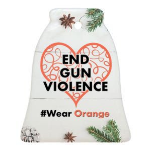 End Gun Violence #Wear Orange Ceramic Bell Ornament