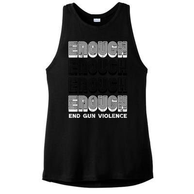 Enough Gun Violence Awareness Month Orange Men Women Ladies PosiCharge Tri-Blend Wicking Tank