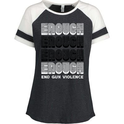 Enough Gun Violence Awareness Month Orange Men Women Enza Ladies Jersey Colorblock Tee