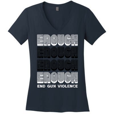 Enough Gun Violence Awareness Month Orange Men Women Women's V-Neck T-Shirt