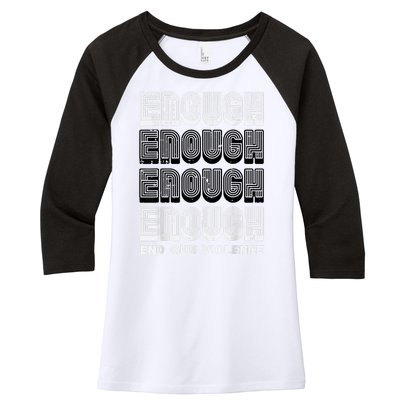 Enough Gun Violence Awareness Month Orange Men Women Women's Tri-Blend 3/4-Sleeve Raglan Shirt