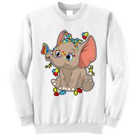 Elephant Glasses Vintage Autism Awareness Sweatshirt