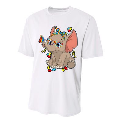 Elephant Glasses Vintage Autism Awareness Performance Sprint T-Shirt