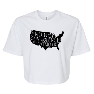 Ending Gun Violence Is Patriotic United States Silhouette Bella+Canvas Jersey Crop Tee