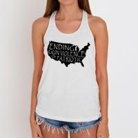 Ending Gun Violence Is Patriotic United States Silhouette Women's Knotted Racerback Tank