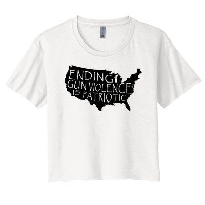 Ending Gun Violence Is Patriotic United States Silhouette Women's Crop Top Tee