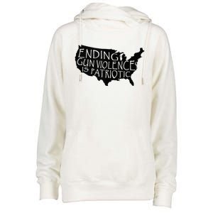 Ending Gun Violence Is Patriotic United States Silhouette Womens Funnel Neck Pullover Hood