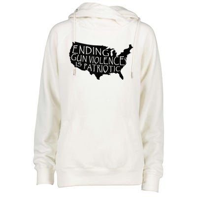 Ending Gun Violence Is Patriotic United States Silhouette Womens Funnel Neck Pullover Hood