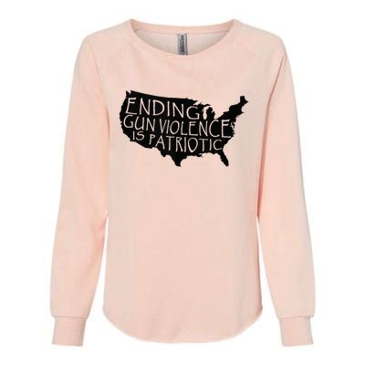 Ending Gun Violence Is Patriotic United States Silhouette Womens California Wash Sweatshirt