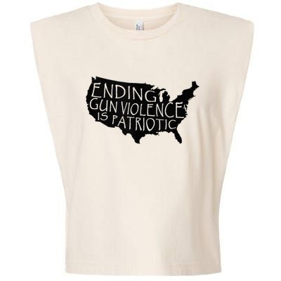 Ending Gun Violence Is Patriotic United States Silhouette Garment-Dyed Women's Muscle Tee