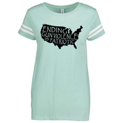 Ending Gun Violence Is Patriotic United States Silhouette Enza Ladies Jersey Football T-Shirt