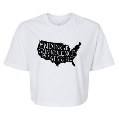 Ending Gun Violence Is Patriotic United States Silhouette Bella+Canvas Jersey Crop Tee