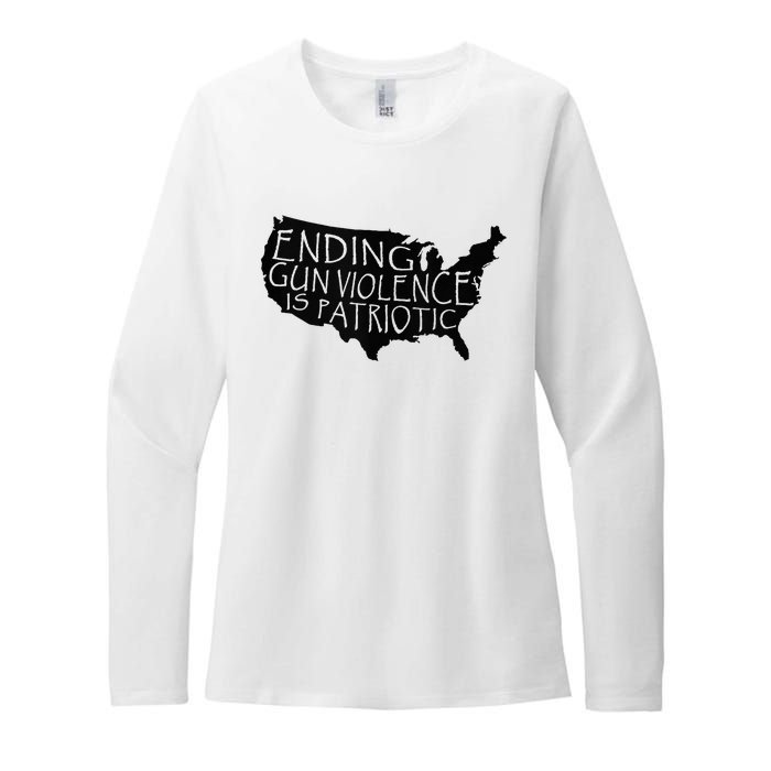 Ending Gun Violence Is Patriotic United States Silhouette Womens CVC Long Sleeve Shirt