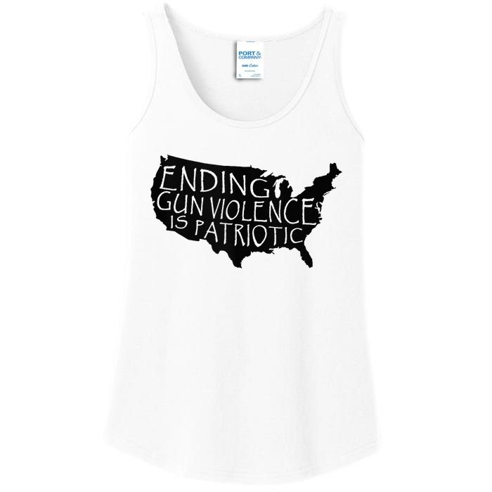 Ending Gun Violence Is Patriotic United States Silhouette Ladies Essential Tank